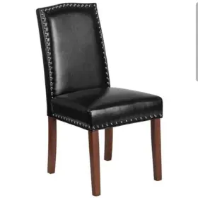 Flash Furniture 889142206385 Hercules Hampton Hill Series Black Leathersoft Parsons Chair Wit