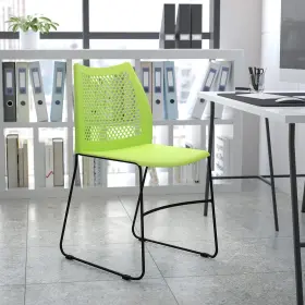 Flash Furniture 889142560708 Hercules Series 661 Lb. Capacity Green Stack Chair With Air-vent