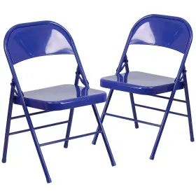 Flash Furniture 889142652496 2 Pack Hercules Colorburst Series Cobalt Blue Triple Braced And Do