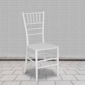 Flash Furniture 889142875628 Hercules Series White Resin Stacking Chiavari Chair Pk2