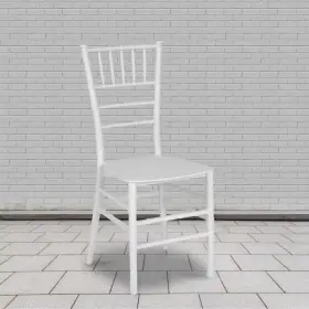 Flash Furniture 889142875628 Hercules Series White Resin Stacking Chiavari Chair Pk2
