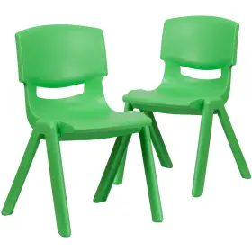 Flash Furniture 889142905721 Whitney 2 Pack Green Plastic Stackable School Chair With 15.5 Inch S