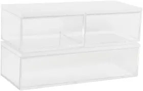 Be-pb3316-wd-3-cl-wh-ms Flash Furniture Be-pb3316-wd-3-ms Brody 2 Inch Tall Stacking Clear - White