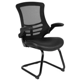 Blx5cbklea Flash Furniture Mesh Side Chair Black Leathersoft