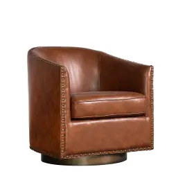 Bsac22061brnpu Flash Furniture Myles Leathersoft Upholstery Club Style Barrel Accent Armchair