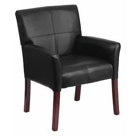 Flash Furniture Bt-353-bk-lea-gg Contemporary Executive Side Reception Chair