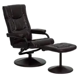 Bt7862bn Flash Furniture Contemporary Brown Leather Recliner And Ottoman With