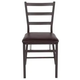 Cga-bd-269440-br-hd Flash Furniture Folding Chair 33 Inch Metal Armless Brown With Vinyl Seat 2-pack
