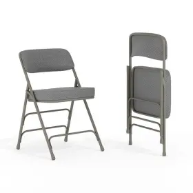 Cga-hf3-14827-gr-hd Flash Furniture Folding Chair 18.5 Inch Wx29 H With Metal Frame Fabric Seat Gray