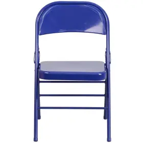 Cga-rb-172756-co-hd Flash Furniture Folding Chair 30.5 Inch Armless Metal Frame Cobalt Blue 4-pack