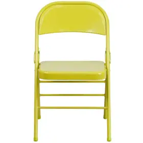 Cga-rb-172757-tw-hd Flash Furniture Folding Chair 30.5 Inch Metal Armless Twisted Citron Finish 4-pack