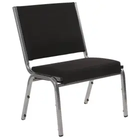 Cga-xu-240166-bl-hd Flash Furniture Guest Office Chair Stackable Reception Fabric Black Metal Frame