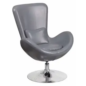 Ch-162430-gy-lea-gg Flash Furniture Egg Side Reception Chair Gray Leathersoft