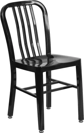 Ch-61200-18-bk-gg Flash Furniture Commercial Grade Black Metal Indoor-outdoor Chair