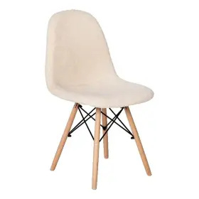 Dl-10-w-gg Flash Furniture Armless Off White Faux Shearling Accent Chair With Modern Wood Legs