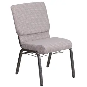Fch185svgydtb Flash Furniture Hercules Series Fabric Church Stacking Chair With Book Rack Gray
