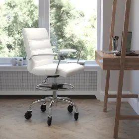 Ffif53858wh Flash Furniture Ffif53858 Moesians 22 Inch W Leather Adjustable - White