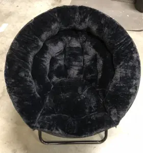 Fv-fmc-025-bk-bk-gg Flash Furniture 36 Inch Portable Faux Fur Folding Moon Chair For Dorm And Bedroom