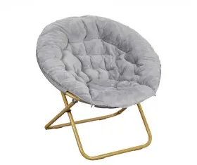 Fv-fmc-025-gy-sgd-gg Flash Furniture Gwen Xl Fabric Folding Saucer Chair In Gray/soft Gold