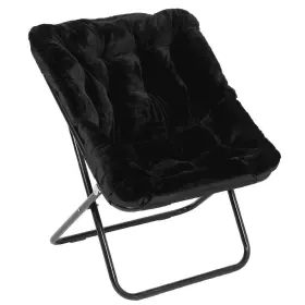 Fv-fsc-027-bk-bk-gg Flash Furniture Contemporary Oversized Folding Saucer Chair Black Fabric/black Frame