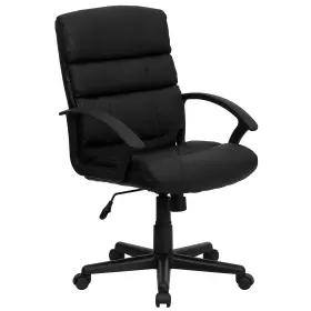 Go1004bklea Flash Furniture Mid-back Leather Office Chair Black
