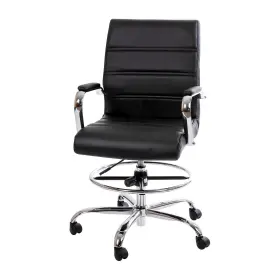 Go2286bbk Flash Furniture Leathersoft Drafting Chair With Adjustable Foot Ring And Lumbar
