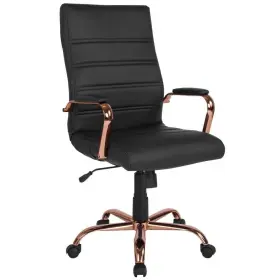 Go2286hbkrsgld Flash Furniture Whitney High Back Faux Leather Swivel Ergonomic Office Chair In