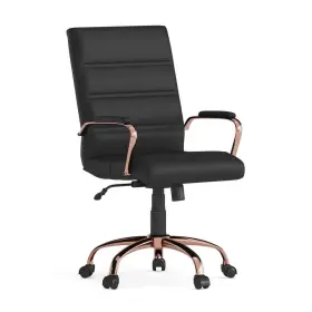 Go2286mbkrsgld Flash Furniture Whitney Mid-back Faux Leather Swivel Ergonomic Office Chair In