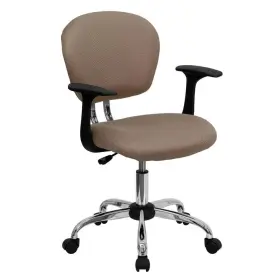 H2376fcofarms Flash Furniture Mid-back Coffee Brown Mesh Swivel Task Chair With Chrome Base