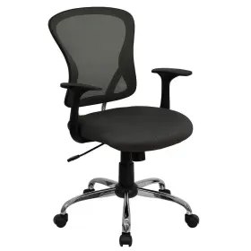 H8369fdkgy Flash Furniture Office Chair Dark Gray Mesh Mid-back Ergonomic Lumbar Swivel