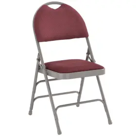 Hamc705af3by Flash Furniture Burgundy/gray Fabric Padded Seat Folding Chair