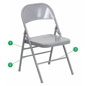 Hf3-mc-309as-gy-gg Flash Furniture Folding Chair Metal Gray