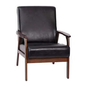 Is-it673317-bk-gg Flash Furniture Langston Commercial Mid Century Modern Chair - Black Leathers