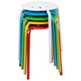 Les1mc Flash Furniture Bailey Plastic Nesting Stack Stools Assorted Colors 5 Pack