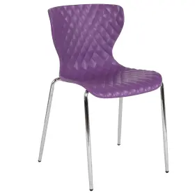 Lf707cpur Flash Furniture Lowell Metal Stack Chair Purple