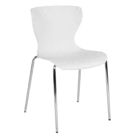 Lf707cwh Flash Furniture Lowell Metal Stack Chair White