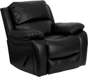 Flash Furniture Men-da3439-91-bk-gg 43x39 Inch Leathersoft Rocker Recliner Padded Nursery Armchair Black