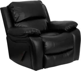 Men-da3439-91-bk-gg Flash Furniture 43x39 Inch Leathersoft Rocker Recliner Padded Nursery Armchair Black