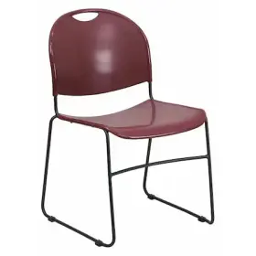 Rut-188-by-gg Flash Furniture Burgundy Plastic Sled Stack Chair
