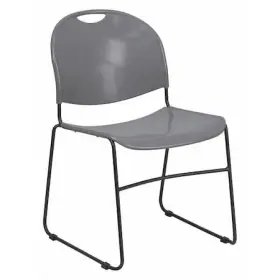 Rut-188-gy-gg Flash Furniture Stack Chair Gray With Black Frame