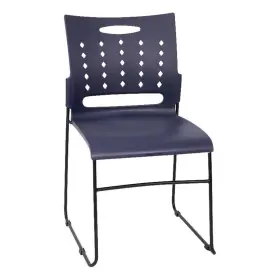 Rut-2-nvy-bk-gg Flash Furniture 881 Lb. Capacity Gray Sled Base Stack Chair With Carry Handle And Air-vent Back