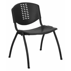 Rut-nf01a-bk-gg Flash Furniture Stack Chair Plastic Black