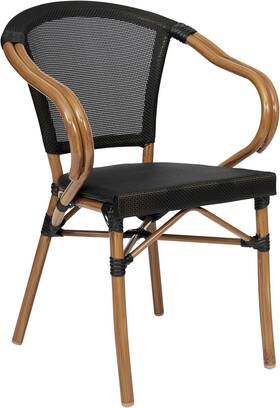 Flash Furniture Sda-ads642108-bk-nat-gg Marseille Commercial Bistro Stack Chair Curved Arms Black