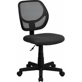 Flash Furniture Wa-3074-gy-gg Mid-back Gray Mesh Task Chair And Computer