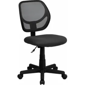 Wa-3074-gy-gg Flash Furniture Mid-back Gray Mesh Task Chair And Computer