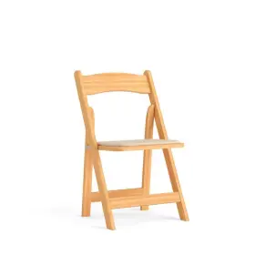 Xf2903natwoodgg Flash Furniture Folding Chair 30.5 Inch Padded Seat Lightweight Wood/vinyl Natural