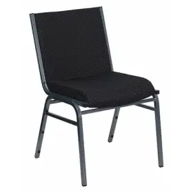 Xu-60153-bk-gg Flash Furniture Stack Chair Black Seat Fabric