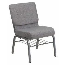 Xu-ch0221-gy-sv-bas-gg Flash Furniture Fabric Church Chair Gray