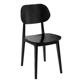 Xu-ch10367-3-blk-gg Flash Furniture Commercial Solid Wood Dining Chair With Curved Backrest In Black
