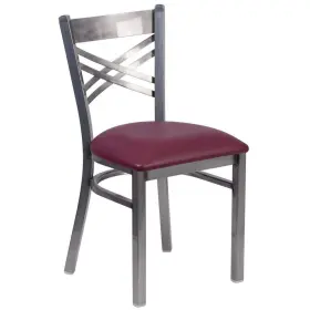 Xu6fobclburv Flash Furniture Metal Frame Side Chair Vinyl Seat/clear Coated Lightweight Red